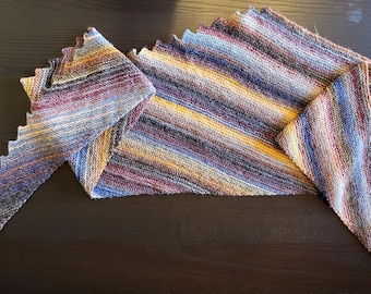 Chunky Long Knitted Scarf in Autumn Shades