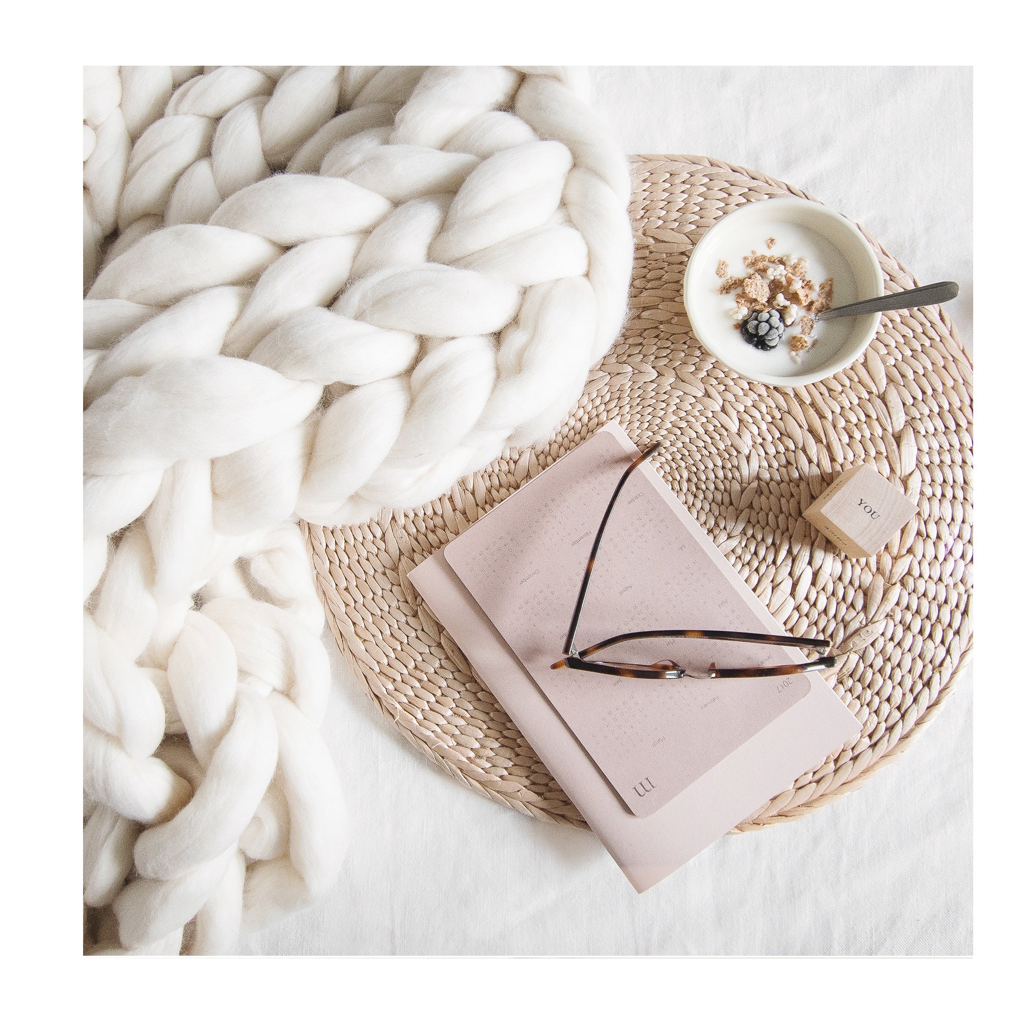 White Kids Weighted Blanket Chunky Knit Blanket for Baby | Etsy