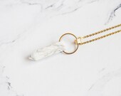 Marble Howlite Minimal Pendulum Necklace