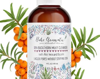 Detergente latteo all'olivello spinoso / Detergente viso idratante delicato / A base vegetale / Vegano / Adatto alle pelli sensibili di Boho Aromatic