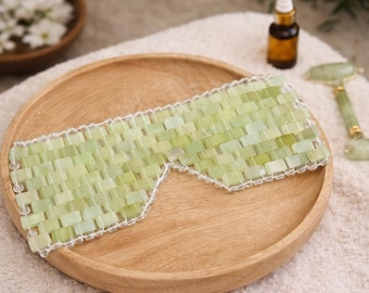 Lunar Jade Light Jade Cooling Eye Mask – Puffy Eyes, Dark Circles, Spa Relaxation.