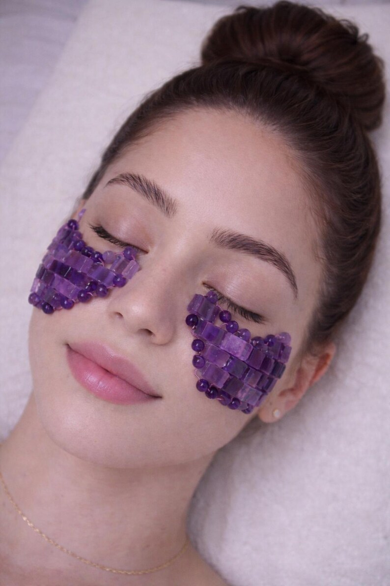 Handcrafted Amethyst Crystal Under Eye Mask – Cooling Stone Mask - Etsy