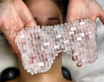 Clear Quartz Crystal Eye Mask – Cooling Under Eye Spa, Self Care Gift