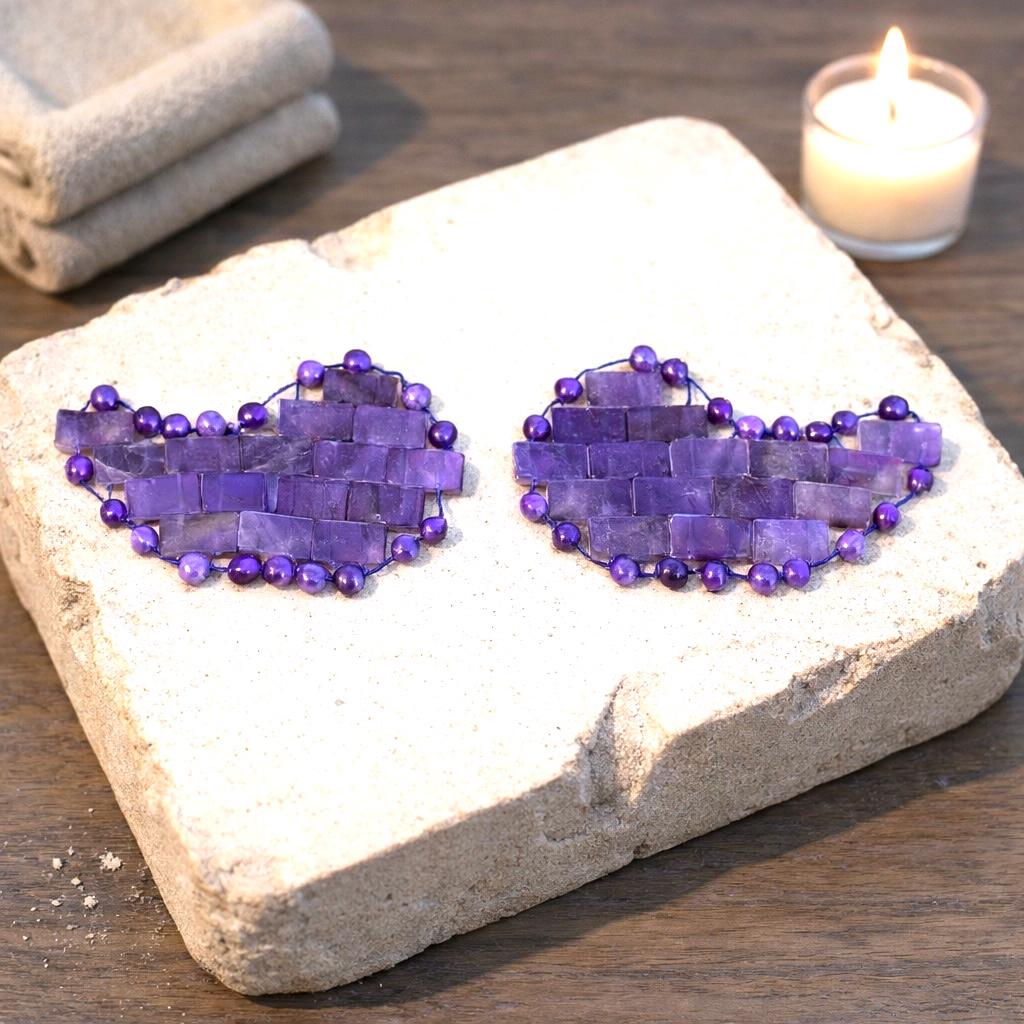 Handcrafted Amethyst Crystal Under Eye Mask – Cooling Stone Mask - Etsy