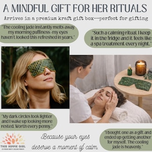 Terra Jade Dark Green Eye Mask – Cooling Spa Facial, Self-Care Gift. image 7