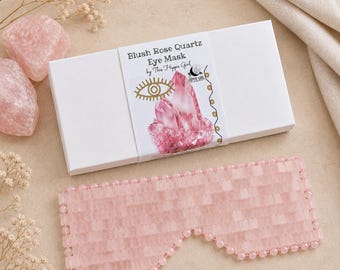 Handcrafted Rose Quartz Crystal Eye Mask – Brazilian Stones Cooling Mask