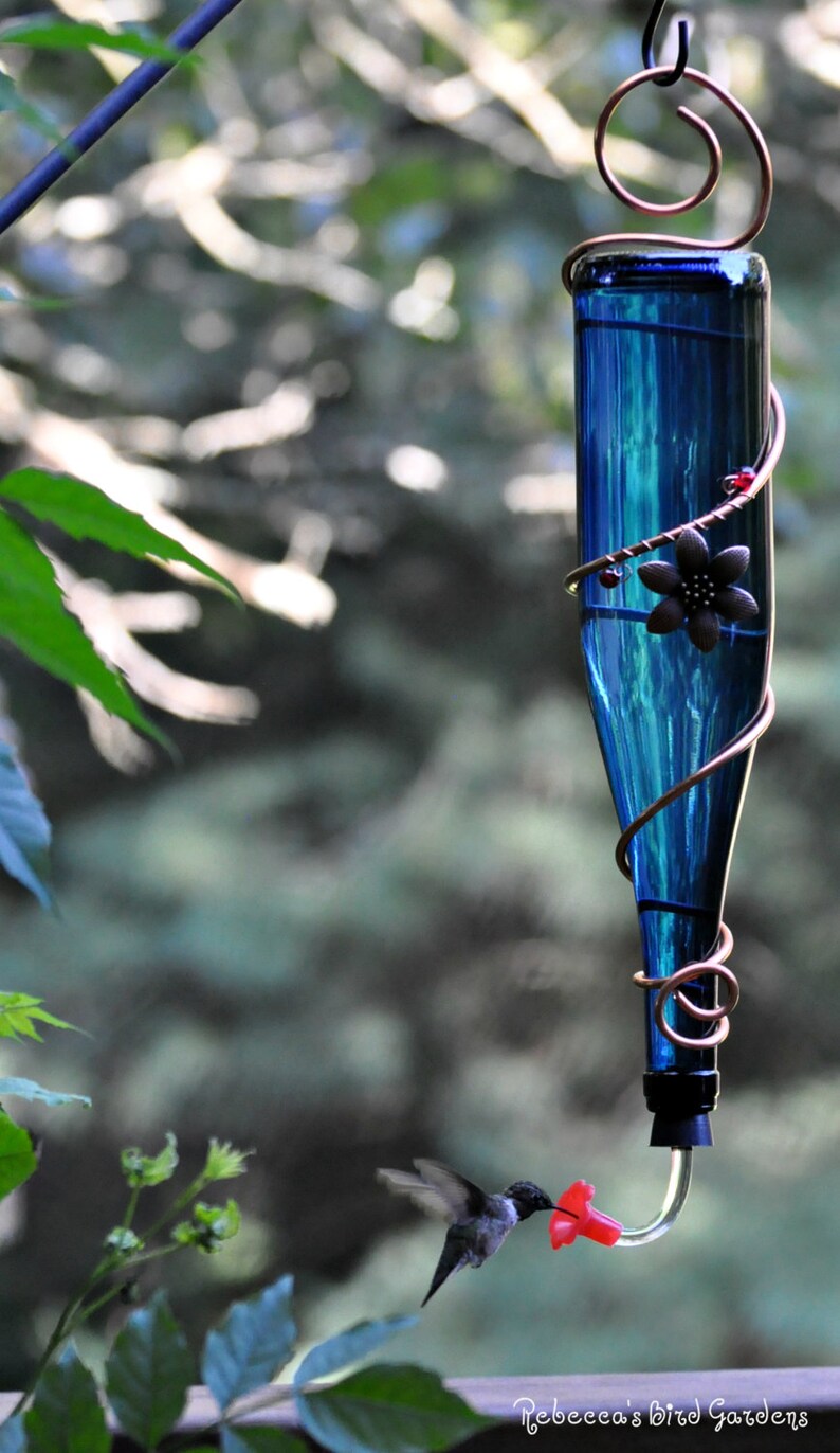 Wine Bottle Hummingbird Feeder The Tavern Etsy