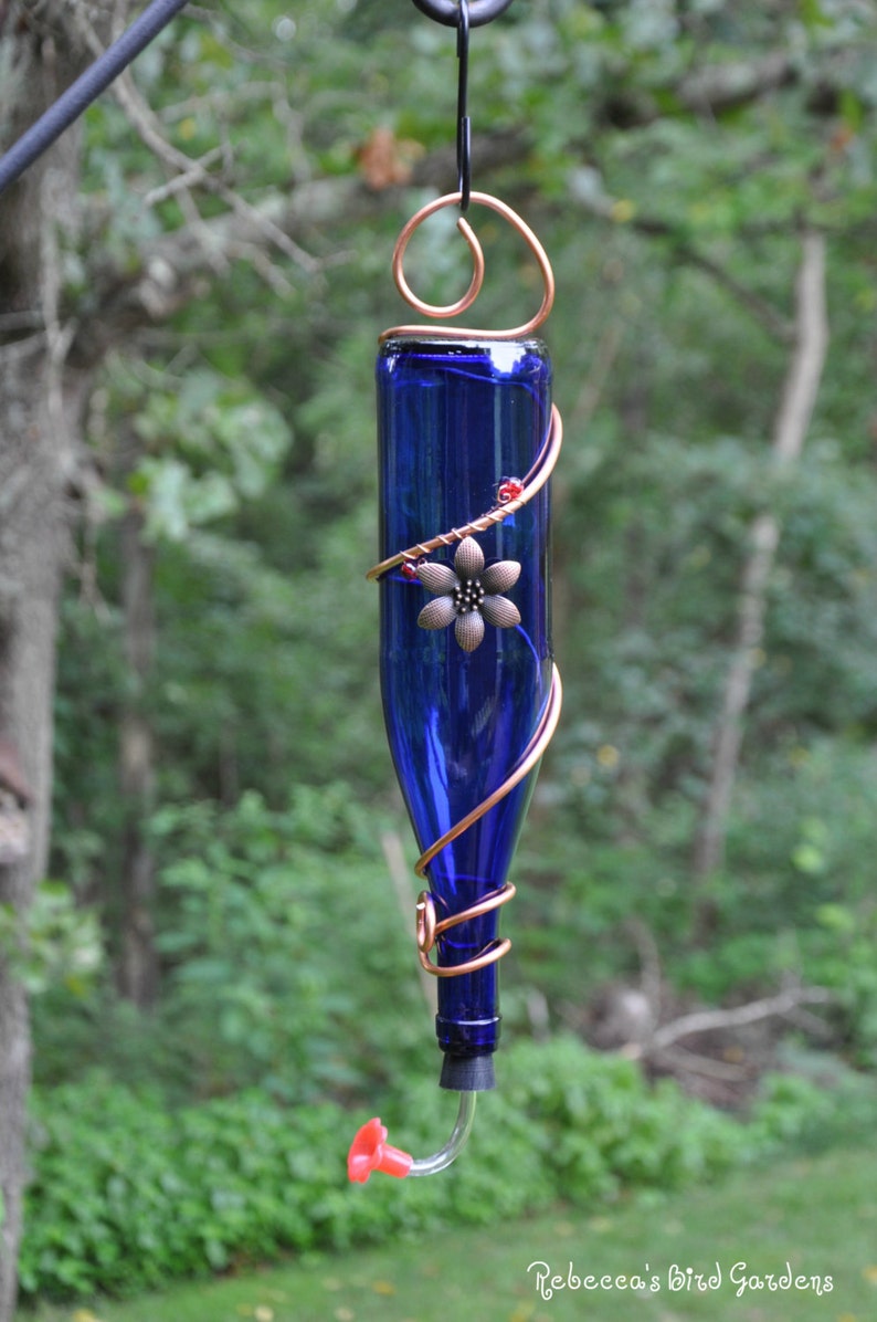Wine Bottle Hummingbird Feeder The Tavern Etsy