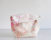 Tote bag cosmetic bag splatter pink hand dyed tote bag handmade in usa