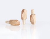 Bottle stopper contemporary faceted geometric wood maple wine bottle stopper