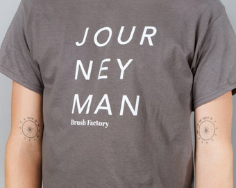 Graphic tee shirt Journeyman cotton graphic tee - craftsmanship woodworking maker design fashion tee