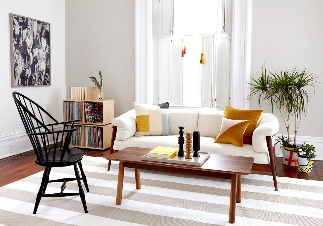 Solid Walnut Wood Coffee Table // Mid Century Inspired // - Etsy