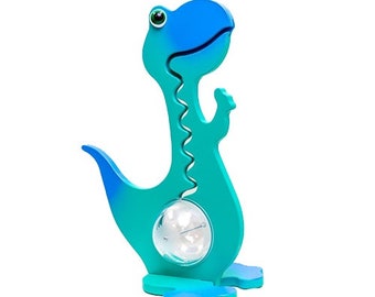 The original BIG BELLY BANK - 23" Tall -Free Personalization- Large Aqua Dinosaur piggy bank