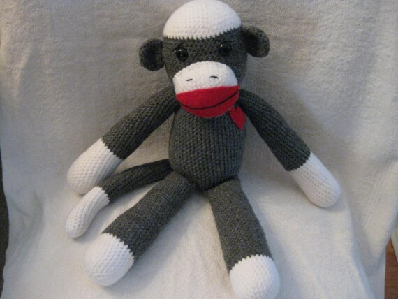 large sock monkey stuffed animal