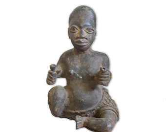 Replica of the Ife Seated Figure of Tada, Nigeria. Yoruba, Bronze  (very rare)