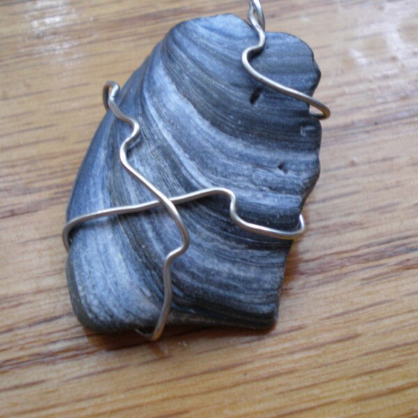 Wire Wrapped Shell Pendant