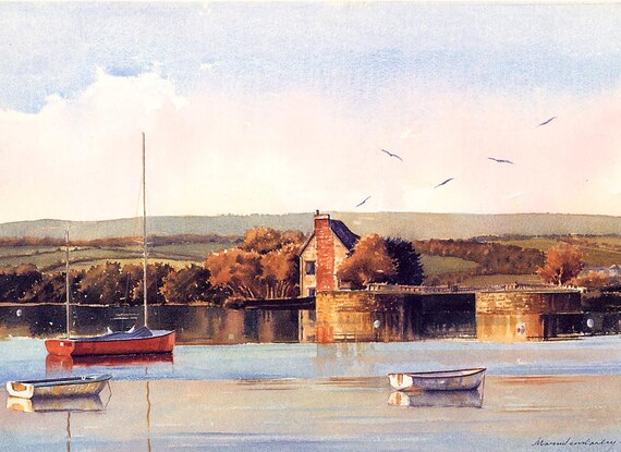 Items Similar To The Lock Cottage Topsham Devon England Print
