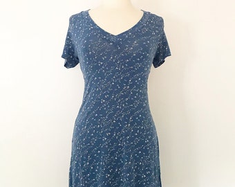 Vintage Blue Floral Dress