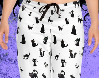 Halloween Pajamas, Cat Pajamas, Pajama Pants For Women, Lounge Pants, Birthday Gift For Her Best Friend, Festive Pajamas, Comfy Pants