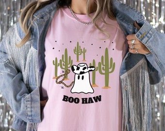Boo Haw Ghost Shirt, Western Halloween Tshirt, Retro Ghost Shirt, Country Halloween, Boo Shirt, Cowboy Ghost, Western Ghost Shirt, Dad Tee