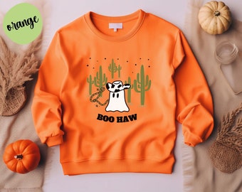 Fall Spooky Sweatshirt, Western Ghost Shirt, Boo Sweater, Halloween Sweatshirt, Ghost Cowboy, Western Halloween, Halloween Gift, Cute Ghost