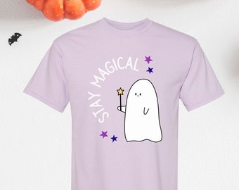 Stay Magical Shirt for Women, Halloween Ghost Shirt, Tshirts for Teachers, Fall Tees, Cute Mom Shirts, Witch Shirt, Oversized Tee, Gift top