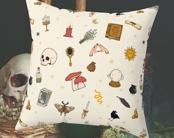 Halloween Pillow Case Decore, Autumn Spooky Witchy Decorative Pillow, Tarot Card Reader House Decoration, Magical Pillow Birthday Gift
