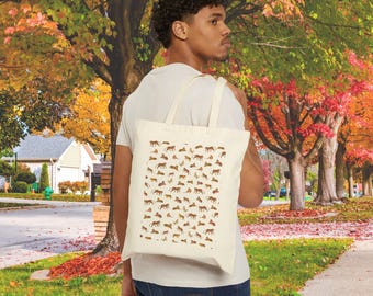 Tiger Aesthetic Cotton Tote Bag, Trendy Tote Bag, Tiger Bag, Animal Tote Print, Gift for Moms Teens Girlfriends, School Bag, Casual Bag,