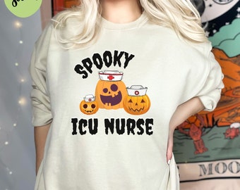 Halloween ER Nurse Sweater, Icu Nursing Sweatshirt, Fall Pumpkin Halloween Sweatshirt, Halloween Nurse Sweatshirt Gifted,Funny Nurse Sweater