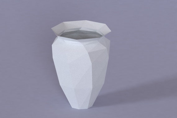 Printable Diy Template Pdf Vase Low Poly Paper Model V2 3d Etsy