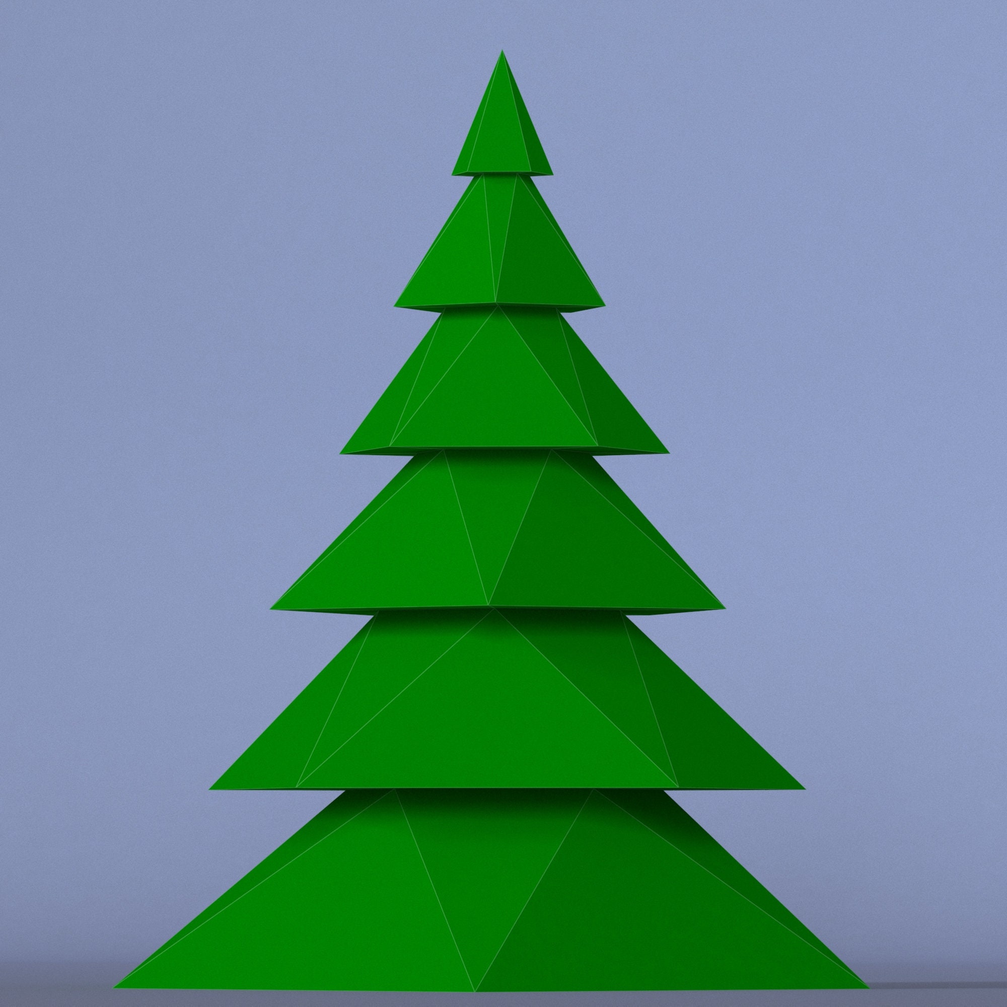 Printable DIY template PDF. Christmas tree low poly paper Etsy