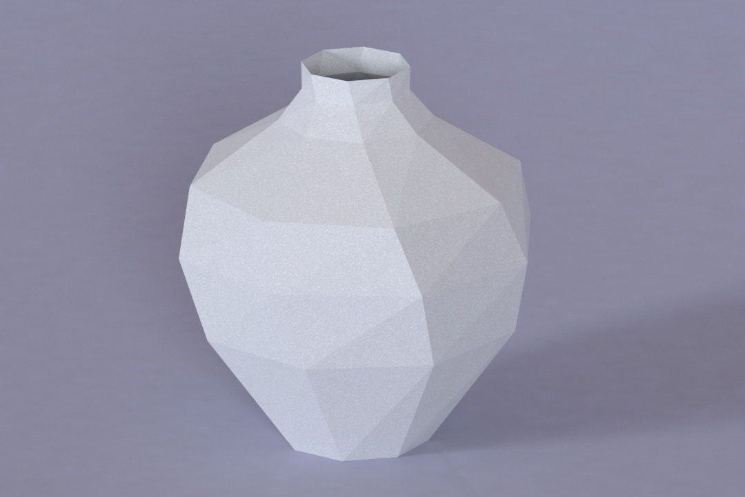 Printable DIY template PDF. Vase low poly paper model v3. 3D | Etsy