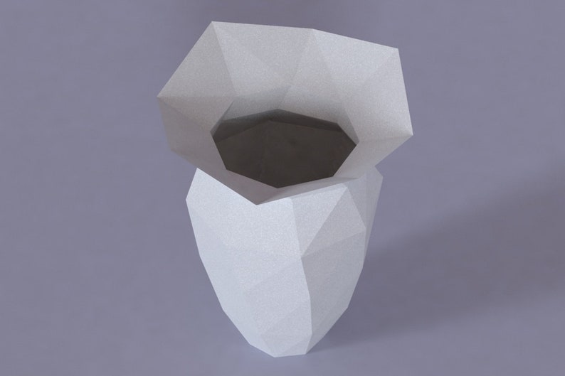 Pdf Printable Diy Template 3d Paper Vase Origami Vase Low Poly Paper