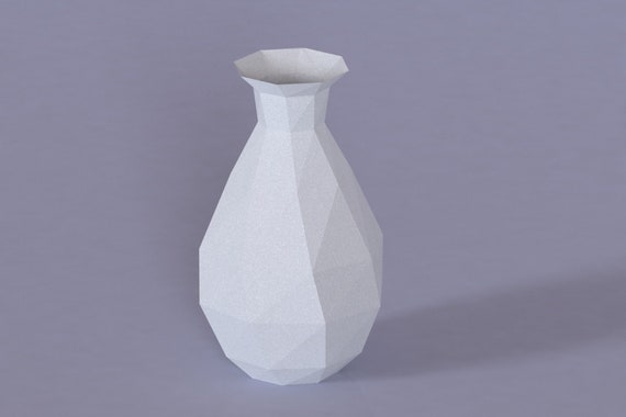 Download Printable Diy Template Pdf Vase Low Poly Paper Model V1 3d Etsy