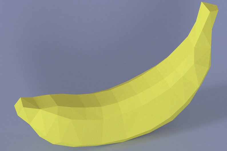 Printable DIY template PDF. Banana low poly paper model. 3D | Etsy