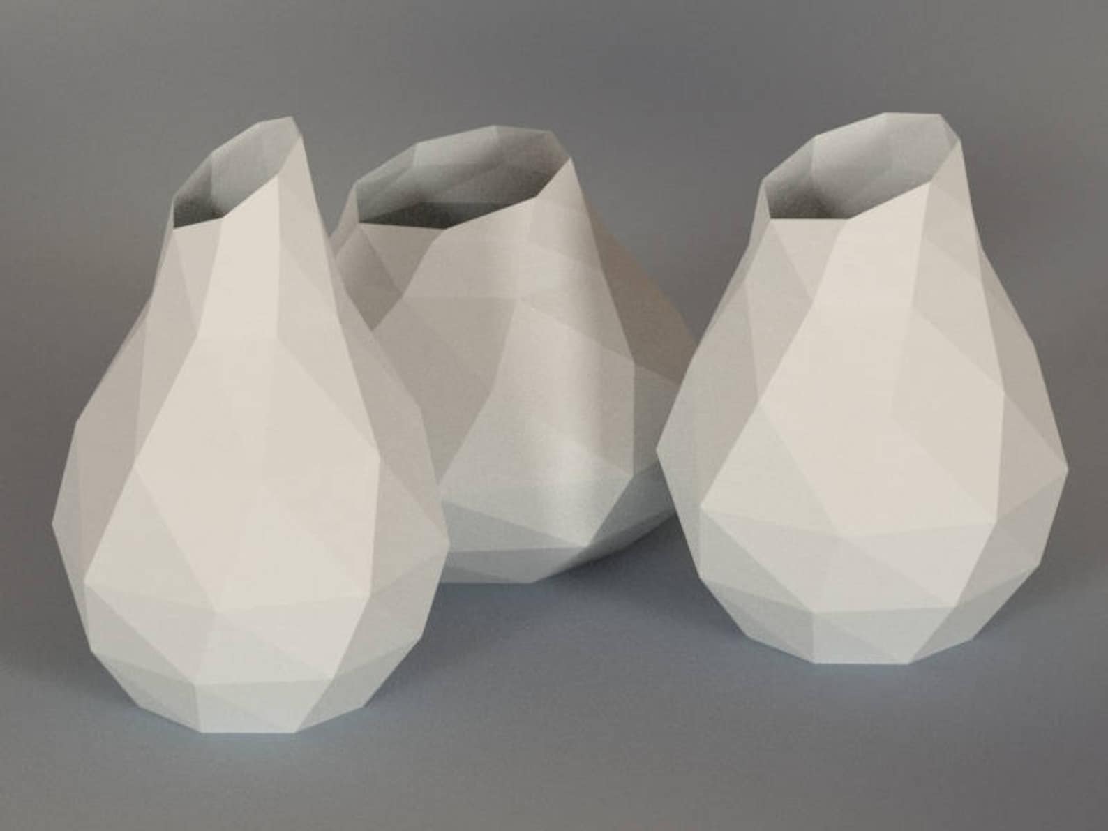 Printable DIY template PDF. Vase low poly paper model. 3D Etsy