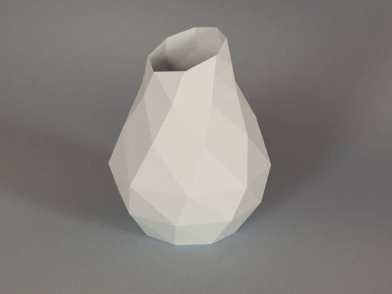 Printable Diy Template Pdf Vase Low Poly Paper Model 3d Paper Vase Origami