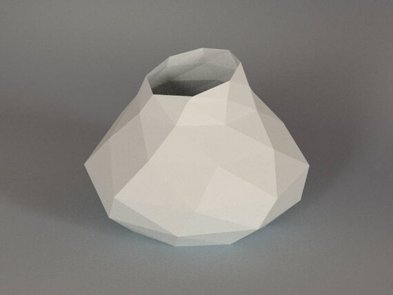 Printable Diy Template Pdf Vase Low Poly Paper Model 3d Paper Vase Origami