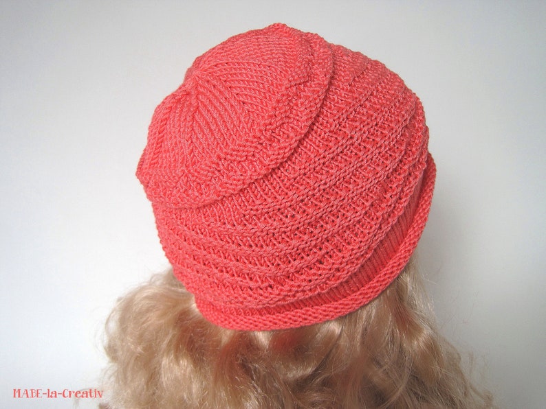 Lightweight knit hat LARA apricot children's hat doll hat baby hat image 4