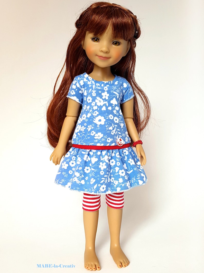 Doll clothes, 38 cm Ruby Red FF light blue red, Unique image 3