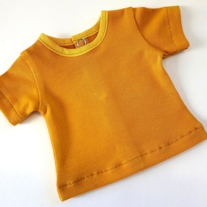 Doll clothes 50 cm Götz, T-SHIRT uni, color to choose dunkles Gelb