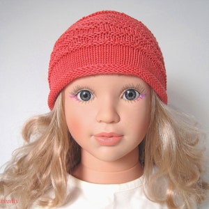 Lightweight knit hat LARA apricot children's hat doll hat baby hat image 3