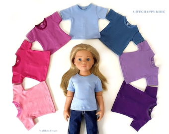 Doll clothes 50 cm Götz, T-SHIRT uni, color to choose