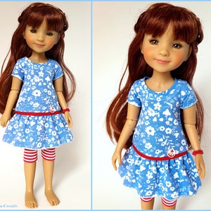 Doll clothes, 38 cm Ruby Red FF light blue red, Unique image 1