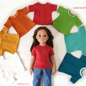 Doll clothes 50 cm Götz, T-SHIRT uni, color to choose image 1