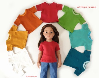 Doll clothes 50 cm Götz, T-SHIRT uni, color to choose