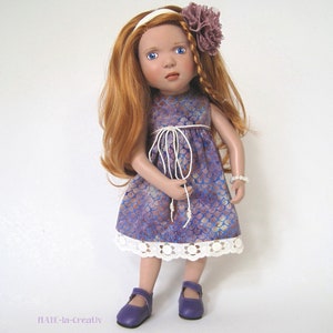 3 parts Set MASCHA staublila-violet-nature Dolls outfit clothes image 3