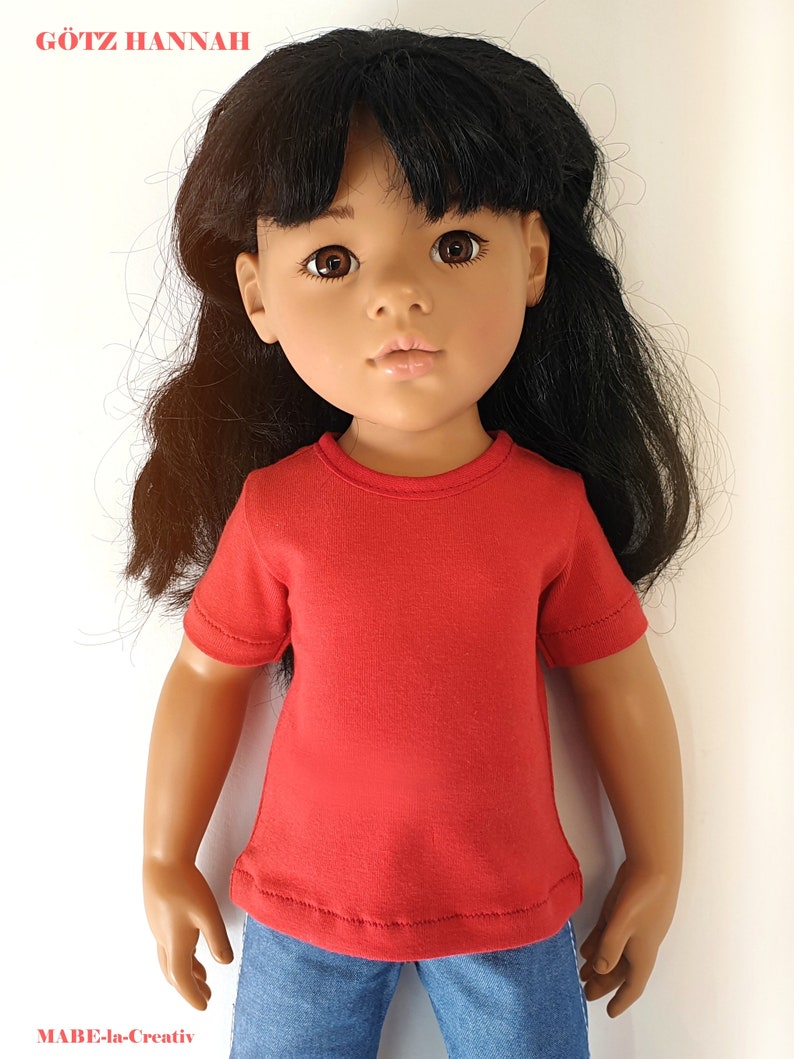 Doll clothes 50 cm Götz, T-SHIRT uni, color to choose image 2