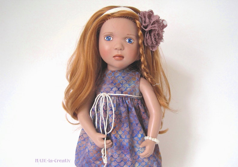 3 parts Set MASCHA staublila-violet-nature Dolls outfit clothes image 2