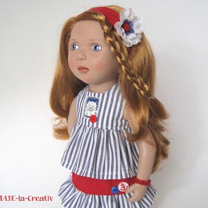 4 parts Set MASCHA maritime blue white red dolls outfit clothes image 2